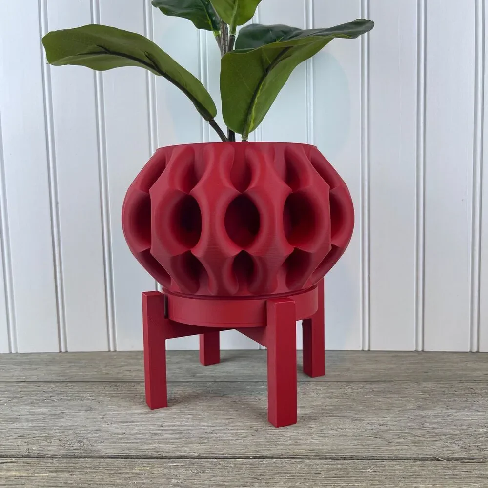 Modern Indoor Flower Pot w/ Drainage Tray, Xiomu Planter Pot